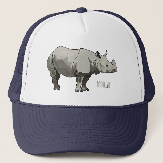 Afbeelding van de cartoon Javan rhinoceros Trucker Pet (Voorkant)