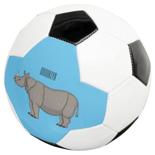 Afbeelding van de cartoon Javan rhinoceros Voetbal (Drie kwart)