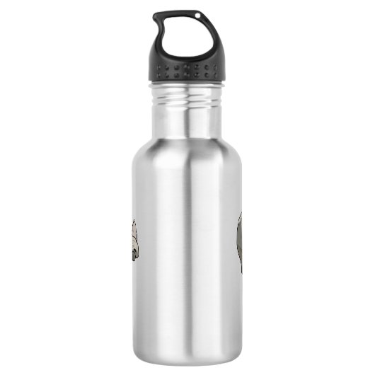 Afbeelding van de cartoon Javan rhinoceros Waterfles (Achterkant)