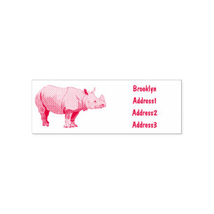 Afbeelding van de cartoon Javan rhinoceros Zelfinktende Stempel
