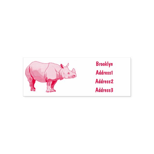 Afbeelding van de cartoon Javan rhinoceros Zelfinktende Stempel (Design)