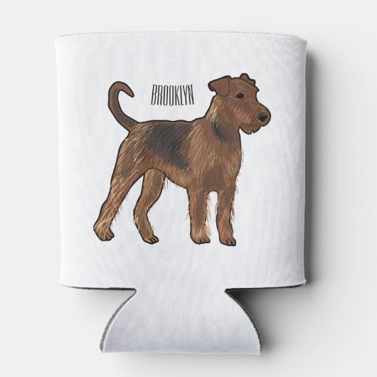 Afbeelding van de cartoon van Airedale doodsbange  Blikjeskoeler (Achterkant)