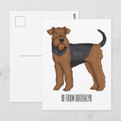 Afbeelding van de cartoon van Airedale doodsbange  Briefkaart (Voorkant / Achterkant)