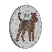 Afbeelding van de cartoon van Airedale doodsbange Dartbord (Voorkant Links)