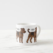 Afbeelding van de cartoon van Airedale doodsbange Espresso Kop (Voorkant rechts)