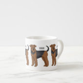 Afbeelding van de cartoon van Airedale doodsbange  Espresso Kop (Voorkant rechts)