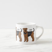 Afbeelding van de cartoon van Airedale doodsbange  Espresso Kop (Rechts)