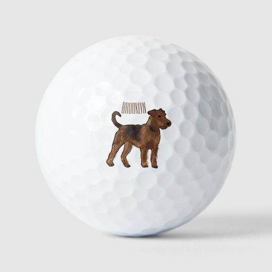Afbeelding van de cartoon van Airedale doodsbange Golfballen (Voorkant)