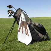 Afbeelding van de cartoon van Airedale doodsbange  Golfhanddoek (Groen)