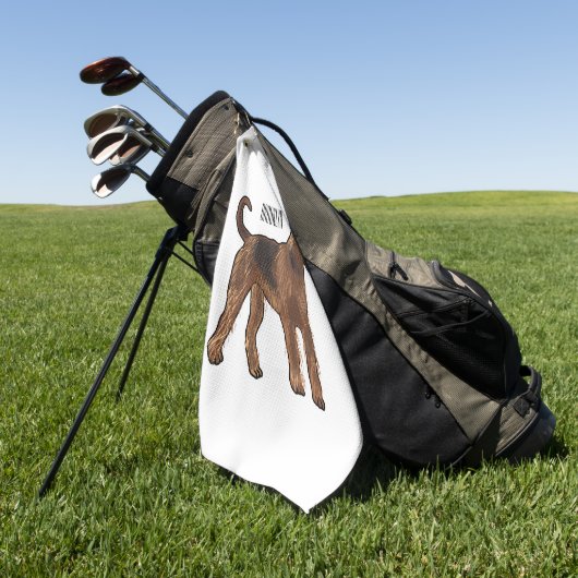 Afbeelding van de cartoon van Airedale doodsbange  Golfhanddoek (Groen)