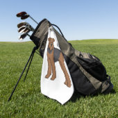 Afbeelding van de cartoon van Airedale doodsbange Golfhanddoek (Groen)