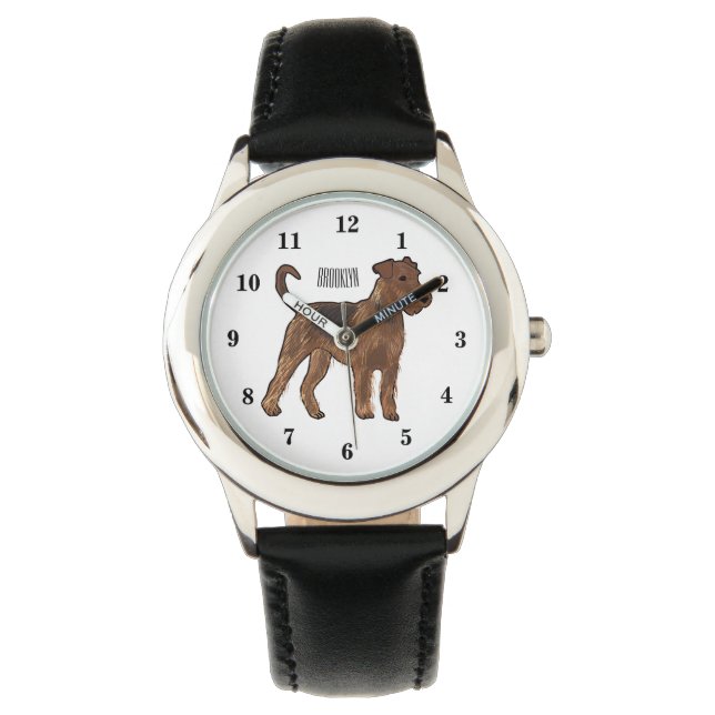 Afbeelding van de cartoon van Airedale doodsbange  Horloge (Voorkant)