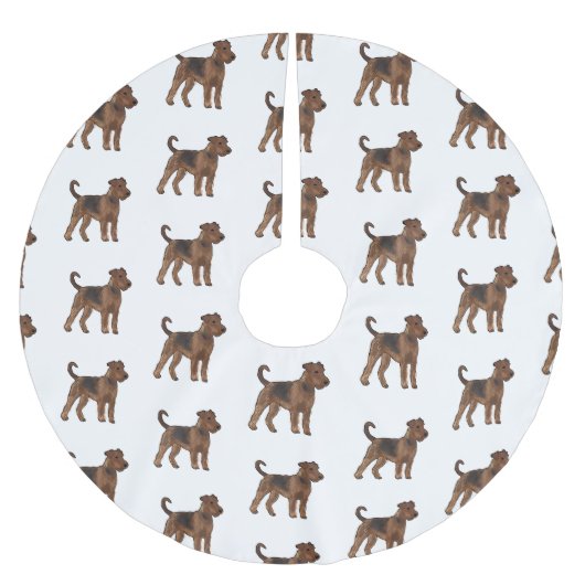 Afbeelding van de cartoon van Airedale doodsbange  Kerstboom Rok (Voorkant)