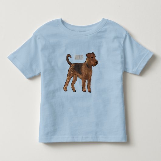 Afbeelding van de cartoon van Airedale doodsbange Kinder Shirts (Voorkant)