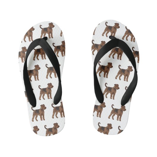 Afbeelding van de cartoon van Airedale doodsbange Kinder Teenslippers (Voetbed)
