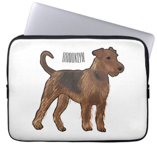 Afbeelding van de cartoon van Airedale doodsbange Laptop Sleeve