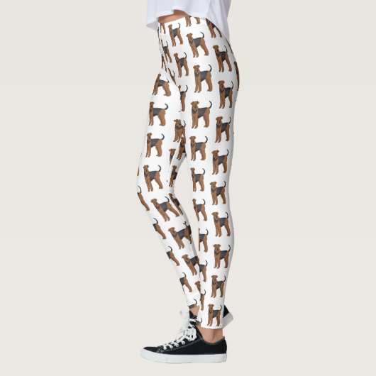 Afbeelding van de cartoon van Airedale doodsbange  Leggings (Links)