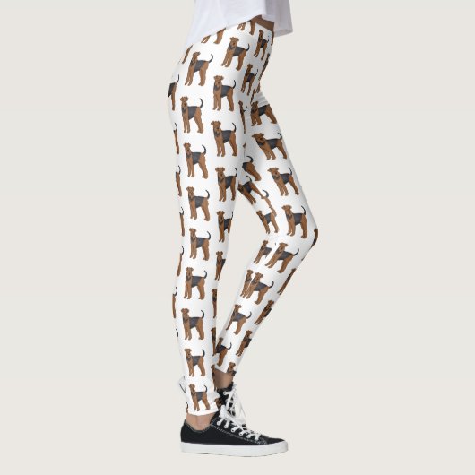 Afbeelding van de cartoon van Airedale doodsbange  Leggings (Rechts)