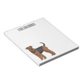 Afbeelding van de cartoon van Airedale doodsbange  Notitieblok (Schuin)