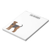 Afbeelding van de cartoon van Airedale doodsbange  Notitieblok (Linkerzijde)