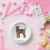 Afbeelding van de cartoon van Airedale doodsbange Papieren Kommen (Feest)