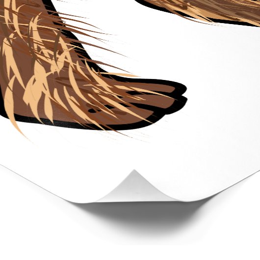 Afbeelding van de cartoon van Airedale doodsbange  Perfect Poster (Hoek)