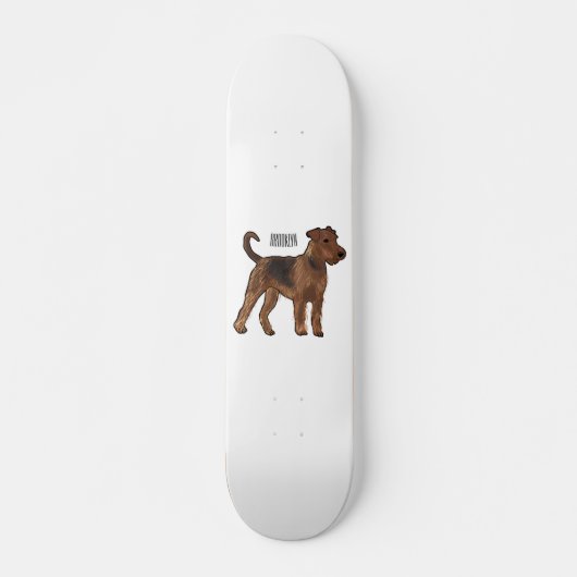 Afbeelding van de cartoon van Airedale doodsbange  Persoonlijk Skateboard (Voorkant)