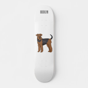 Afbeelding van de cartoon van Airedale doodsbange  Persoonlijk Skateboard