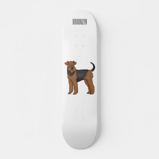Afbeelding van de cartoon van Airedale doodsbange  Persoonlijk Skateboard (Voorkant)