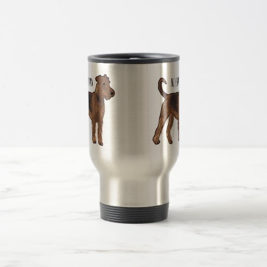 Afbeelding van de cartoon van Airedale doodsbange  Reisbeker (Center)