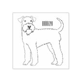 Afbeelding van de cartoon van Airedale doodsbange  Rubberstempel (Afrduk)