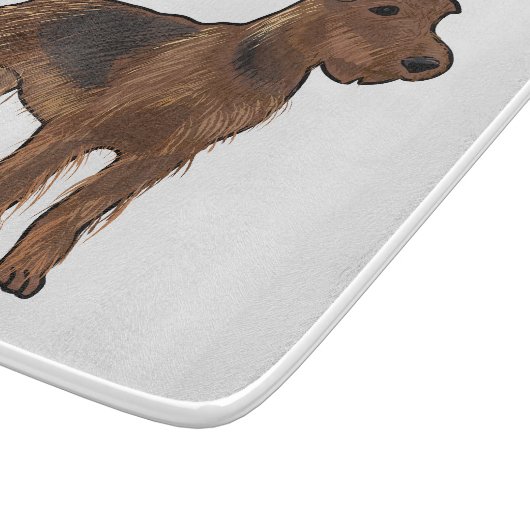 Afbeelding van de cartoon van Airedale doodsbange  Snijplank (Hoek)