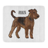 Afbeelding van de cartoon van Airedale doodsbange  Snijplank (Voorkant)