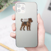 Afbeelding van de cartoon van Airedale doodsbange Sticker (Telefoon)