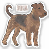 Afbeelding van de cartoon van Airedale doodsbange  Sticker (Voorkant)