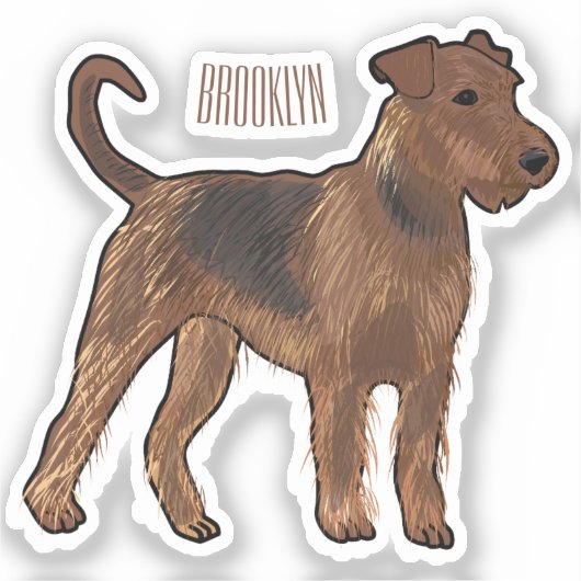 Afbeelding van de cartoon van Airedale doodsbange  Sticker (Voorkant)