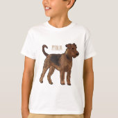 Afbeelding van de cartoon van Airedale doodsbange  T-shirt (Voorkant)