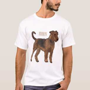 Afbeelding van de cartoon van Airedale doodsbange T-shirt
