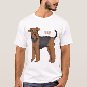 Afbeelding van de cartoon van Airedale doodsbange T-shirt