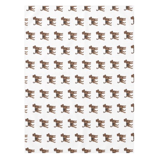 Afbeelding van de cartoon van Airedale doodsbange  Tafelkleed (Voorkant)