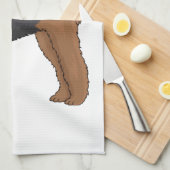 Afbeelding van de cartoon van Airedale doodsbange  Theedoek (Quarter Fold)