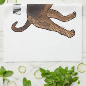 Afbeelding van de cartoon van Airedale doodsbange  Theedoek (Gevouwen)