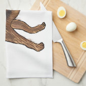 Afbeelding van de cartoon van Airedale doodsbange  Theedoek (Quarter Fold)