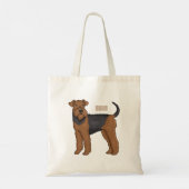 Afbeelding van de cartoon van Airedale doodsbange  Tote Bag (Achterkant)
