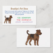 Afbeelding van de cartoon van Airedale doodsbange  Visitekaartje (Voorkant / Achterkant)