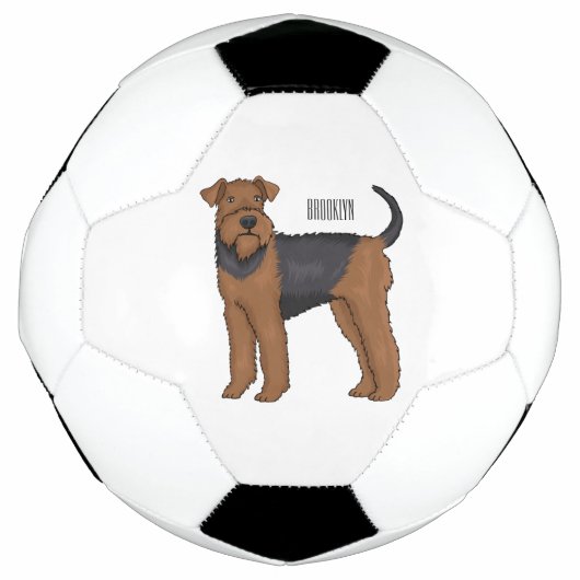 Afbeelding van de cartoon van Airedale doodsbange Voetbal (Voorkant)