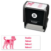 Afbeelding van de cartoon van Airedale doodsbange  Zelfinktende Stempel (In situ)