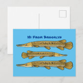 Afbeelding van de cartoon van Alligator garfish Briefkaart (Voorkant / Achterkant)