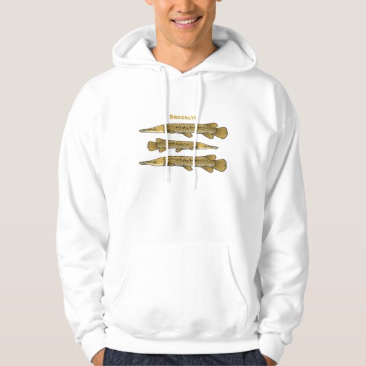 Afbeelding van de cartoon van Alligator garfish Hoodie (Voorkant)