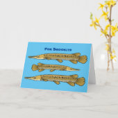 Afbeelding van de cartoon van Alligator garfish Kaart (Gele Bloem)